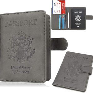 Brand New Magnetic Slate Gray Passport Holder